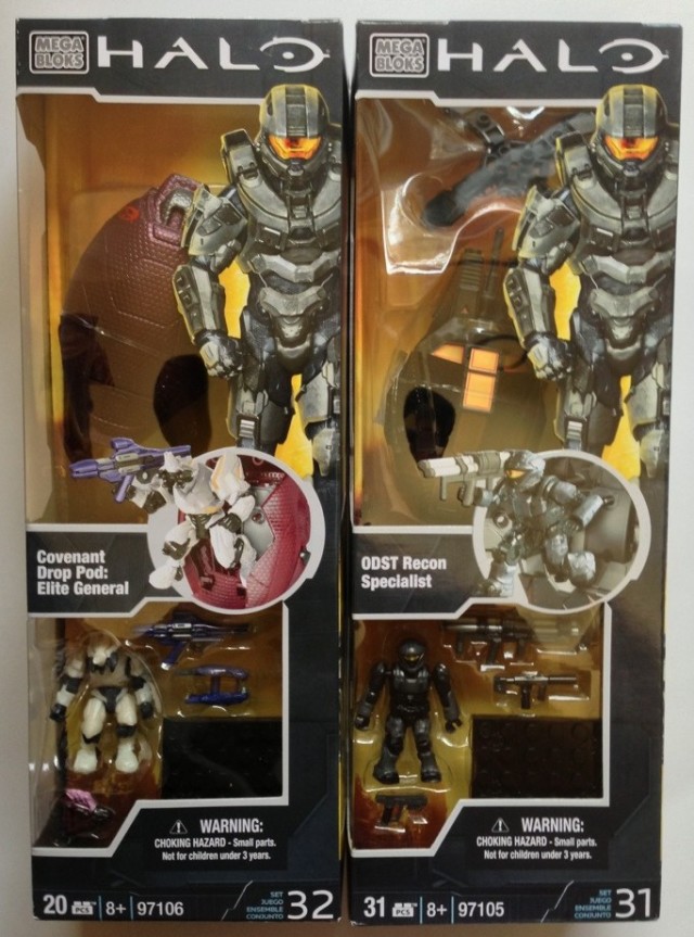 Halo Mega Bloks 2013 Drop Pods ODST Recon Specialist & Elite General