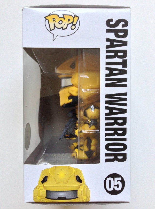 Side of Box of Spartan Warrior Yellow Funko Comic Con 2013 Exclusive