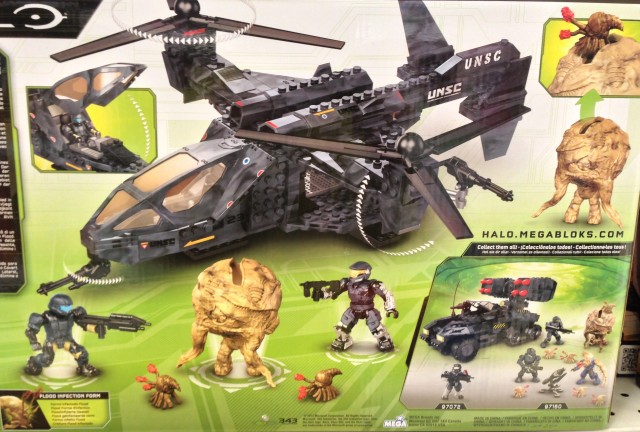 Flood Hunters UNSC Falcon Halo Mega Bloks 97173 Box Back