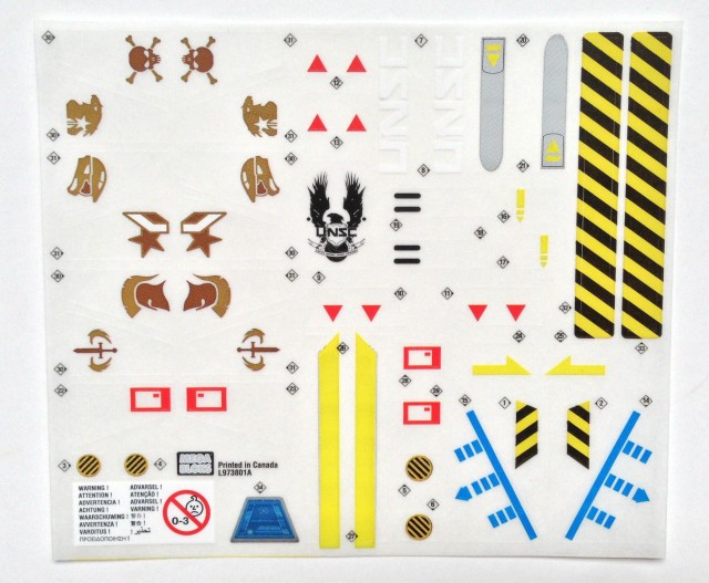 Halo Mega Bloks Broadsword Sticker Sheet Decals