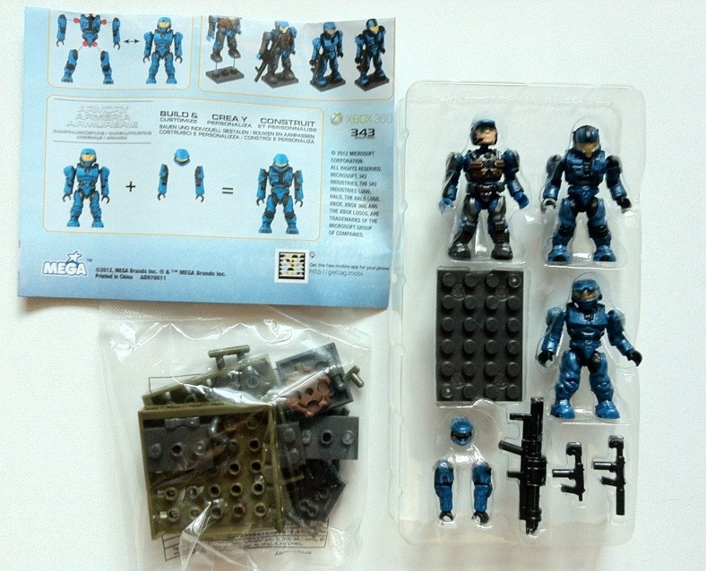 Box Contents Halo Mega Bloks UNSC Cobalt Combat Unit 97001 2012 - Halo ...